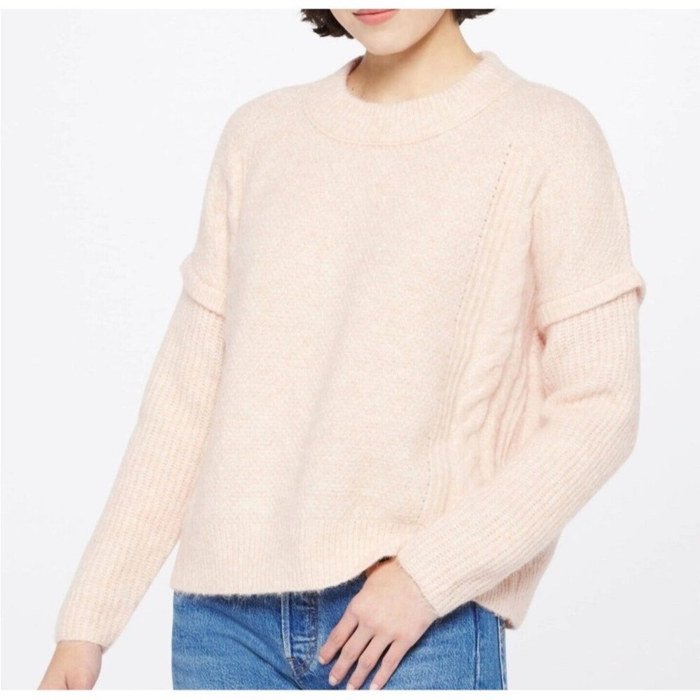 Madewell Women's Beige Cable Havener Pullover
Sweater Long Sleeve Size large